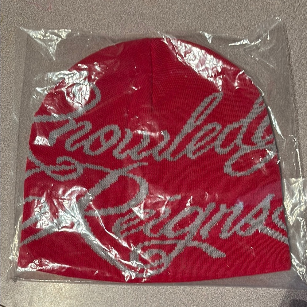 Supreme knowledge reigns beanie in red